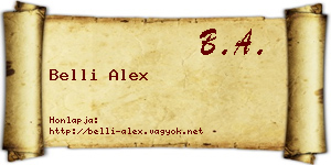 Belli Alex névjegykártya