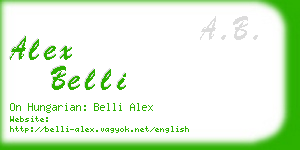 alex belli business card